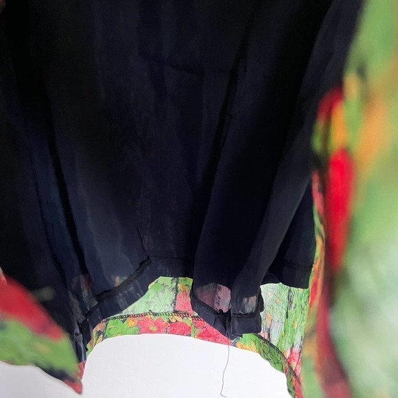 Y2k 2000s 90s Vintage Style Green Pink Floral Print Maxi Long Skirt Small brat - Picture 3 of 6